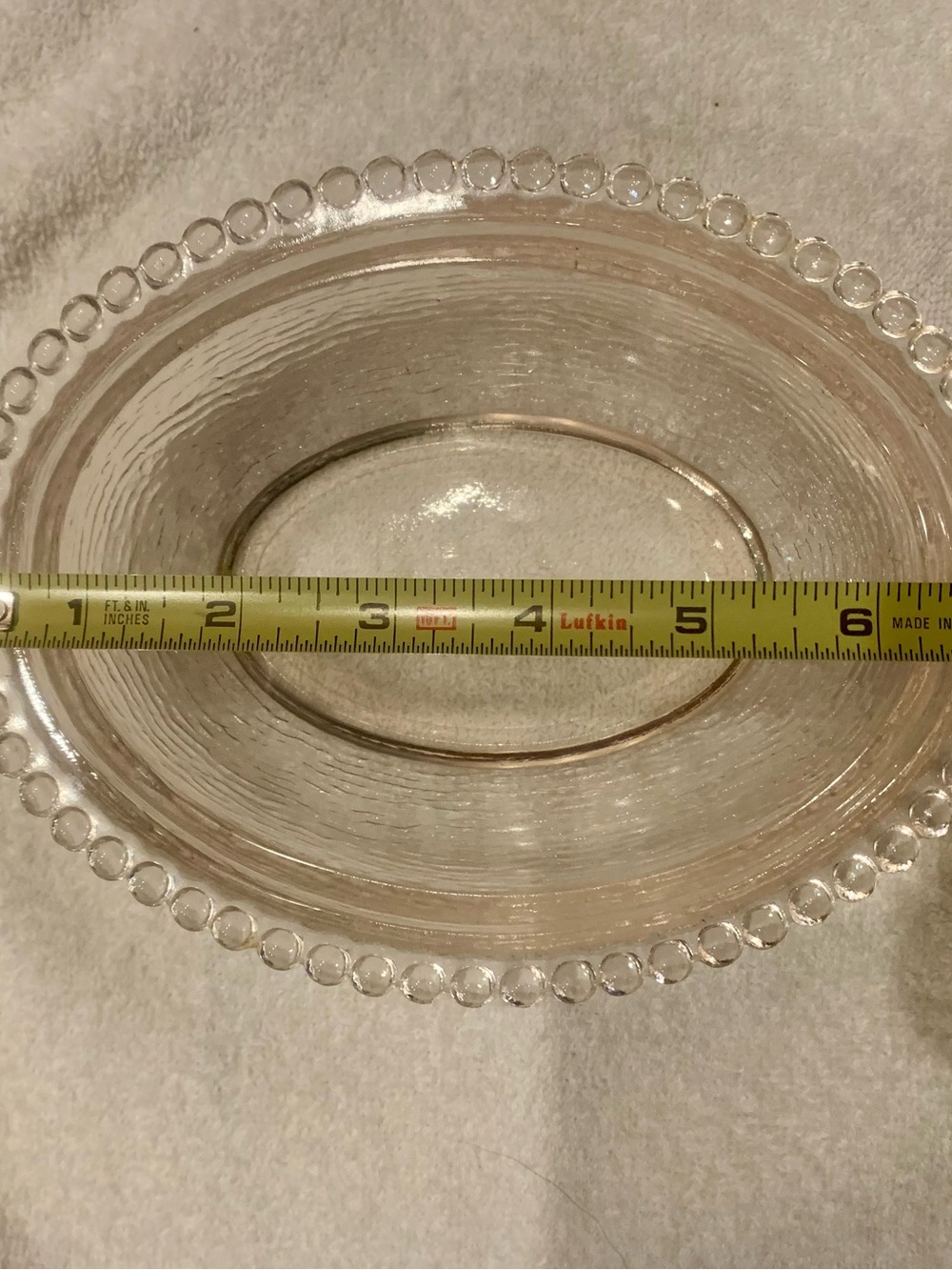 Vintage Indiana Glass HON Hen on nest BASE ONLY light pink beaded rim - Picture 7 of 10